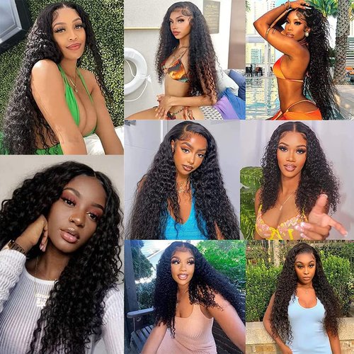 Ailabi Brazilian Curly Human Hair Bundles 08 10 12 Inch Deep Wave Bundles Human Hair 11A Unprocessed Virgin Quick Weave Sewn In Hair for Black Women