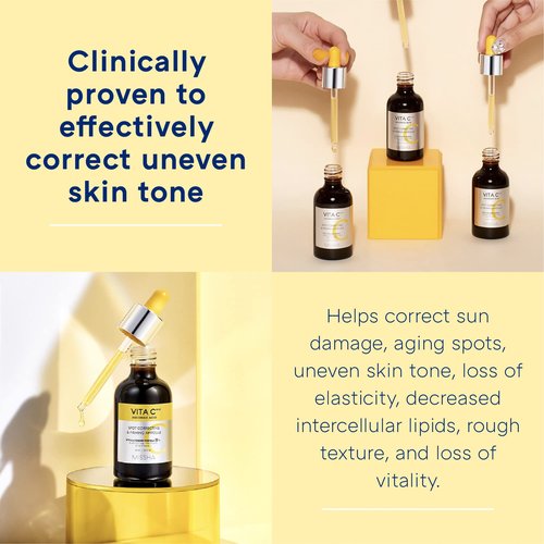 MISSHA VITA C Plus SPOT Correcting & Firming Ampoule + Vita C All-In-One Bubble Foam Facial Cleanser– Korean Skincare Duo with 99% Pure Vitamin C for Deep Pore Detox, Spot Correction, and Firming