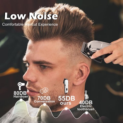4 Pack Hair Clippers for Men Cordless Clippers for Hair Cutting Rechargeable Beard Hair Trimmer LED Display Stocking Stuffers for Men