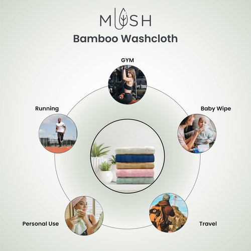 MUSH Rayon Derived from Bamboo Face Towel Washcloth | Ultra Soft, Absorbent Towel for facewash, Gym, Pool, Travel, Spa, and Yoga | 500 GSM 13 x 13 Inches | Pack of 9, Pink