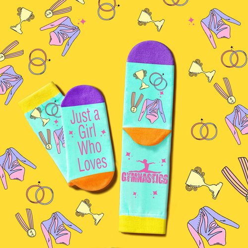FJHAIY Gymnastics Stuff Gymnastics Makeup Bags Gymnastics Necklace Gymnastics Gifts Socks Gymnastics Stickers-Gymnastics Lovers Gifts (gymnastics-Set D)