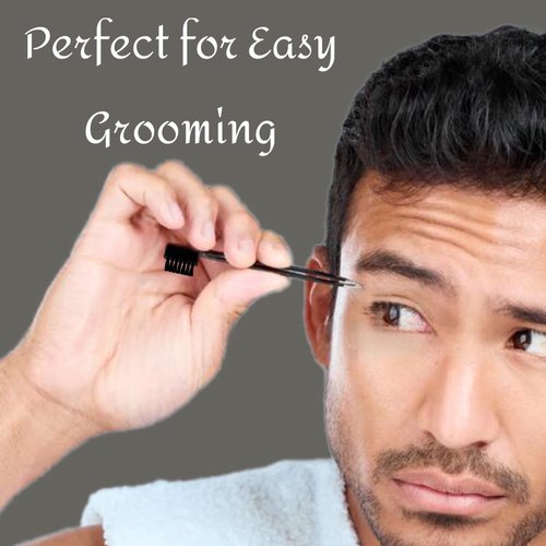 1pc Tweezer & Brush Combo Grooming Tool for Men & Women - Tweezing Eyebrows DIY Professional Makeup Artists Travel Purse Makeup Bag Essential 2 in 1 tweezers – Tweezer on One End, Brush on Other End
