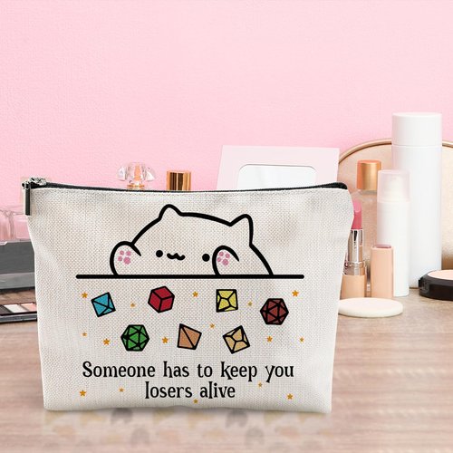 DnD Collection Class Character Makeup Bag Cat Throwing Dice DnD Dungeon Master Cosmetic Bag Dungeon Master Gifts Gamer Dice Bag Dragons Gamer Gift Dungeons And Dragons Gifts for Women