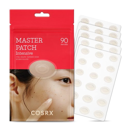 COSRX Master Patch Intensive, Oval-Shaped Hydrocolloid Pimple Patch with Tea Tree Oil & Salicylic Acid, Quick & Easy Blemish, Zit, Spot Treatment, Stocking Stuffers (90 Patches (Medium, Large))