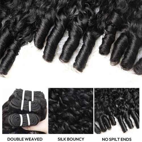 Burmese Curly Bundles Human Hair 1 Bundle 16 Inch Brazilian Virgin Remy Hair Wet and Wavy Hair Quick Weave for Women Water Wave with Spiral Curly End 100% Unprocessed Hair Extensions Natural Black