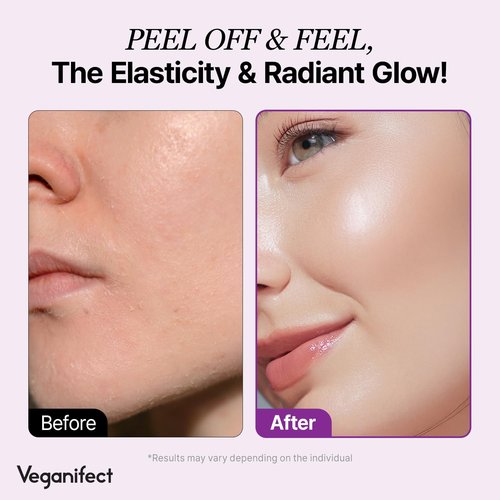 VEGANIFECT Deep Pore Minimizing Duo, Collagen Overnight Wrapping Mask & Pore Refining Ampoule, Tightens and Minimizes for Glass Skin