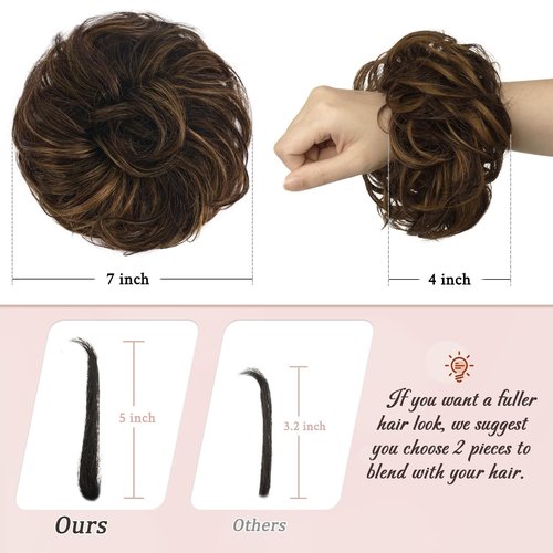 RUWISS Messy Bun Hair Piece for Women 100% Real Human Hair 30g + 26g