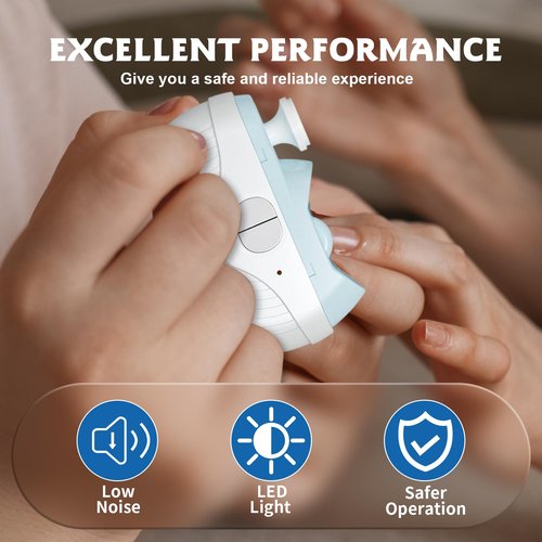 Electric Nail Clipper, 3 Speeds Strong Power Electric Smart Nail Clippers, 2 in 1 Automatic Nail Trimmer with Polishing, Electric Nail Clippers for Seniors Seniors, Kids, Adults