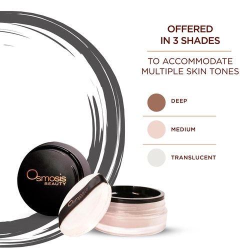 Osmosis Voila Finishing Loose Setting Powder Makeup, Oil Absorption Balanced with Hydration, Flawless Blurring Powder For All Skin Types - Translucent, 0.23 Oz