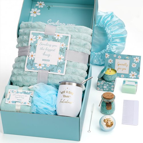 Self Care Gifts for Women, Get Well Soon Gifts Basket Care Package, Birthday Gifts Box for Women, Relaxing Bath Spa Gifts Set, Thinking of You Feel Better Gift for Her Mom Best Girl Friend Sister Wife