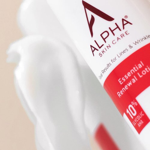 Alpha Skin Care Essential Renewal Lotion, 10% Glycolic AHA, Anti-Aging Formula, Reduces Lines & Wrinkles, Alpha Hydroxy Acid Exfoliates for Smoother Skin, Normal to Dry Skin, 4 Oz