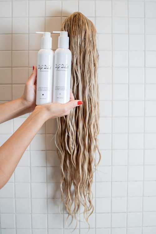 WIG WASH - WIG CONDITIONER - Linen Oil Conditioner – Sulfate-Free Formula for Human Hair Wigs, Extensions & Natural Hair – Moisturizing, Lightweight, Color Safe – 8 fl oz