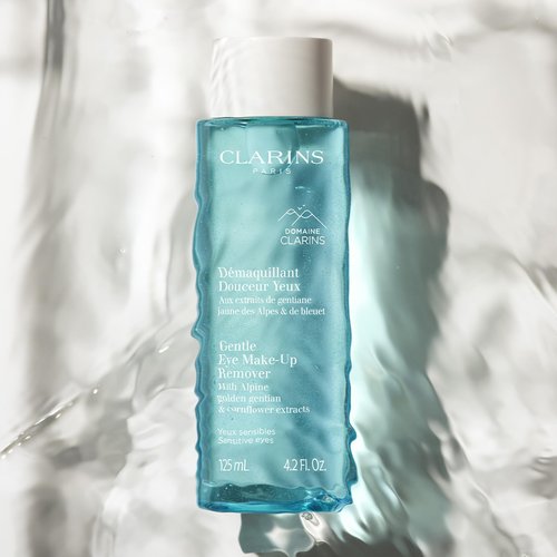 Clarins Gentle Eye Make-Up Remover | Removes Light To Medium Eye Make-Up | Cleanses, Soothes and Softens | Conditions Lashes | Oil-Free | Ophthalmologist Tested | All Skin Types | 4.2 Fluid Ounces