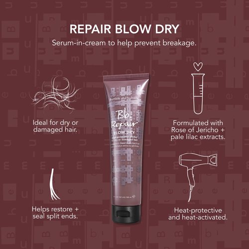 Bumble and bumble. Repair Blow Dry Heat Protective Styling Cream | For Damaged Hair + Smoothing | Curly, Wavy, Straight, 5 Fl Oz