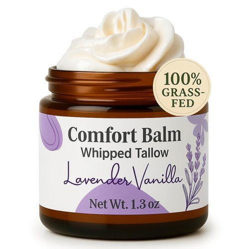 Snuggle Suds Whipped Tallow Balm – 100% Grass Fed Beef Tallow for Baby, Eczema & Sensitive Skin; Gentle Family Moisturizer for Dryness (Lavender Vanilla)