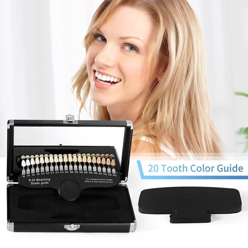 EZGO Professional 3D R-20 Dental Teeth Whitening Shade Guide for Dentist Tracking Teeth Whitening Course, 20 Colors Tooth Shade Guide