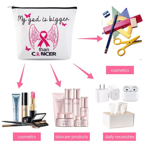 JEFBFBWE Breast Cancer Survivor Gifts For Women Cancer Care Comfort Gifts With Makeup Bag Breast Cancer Awareness Accessories (Breast Cancer 2)