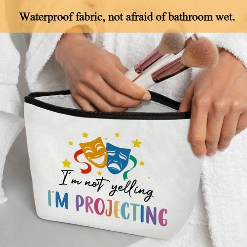 Drama Theater Gift for Teen Girls Makeup Bags For Women, 1 Pack Comedy Tragedy Mask Cosmetic Travel Toiletry Bag, Musical Theater Broadway Gift for Actor Actress Birthday Gift for Bestie Sister - L689