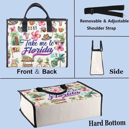 WZMPA Florida State Travel Cosmetic Bag - Souvenirs Gift Take Me To Florida Zipper Pouch Travel Bag Vacation Merchandise