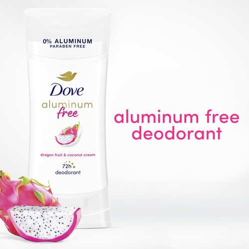 Dove Aluminum Free Deodorant for Women 3 Pack Dragon Fruit & Coconut Cream 72 hour odor protection 2.6oz