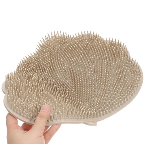 Angoily Wall-Mounted Back Scrubber for Shower Hands-Free Exfoliating Body and Foot Scrubber with Non-Slip Suction Cups TPE Material 11.8X10 Inches
