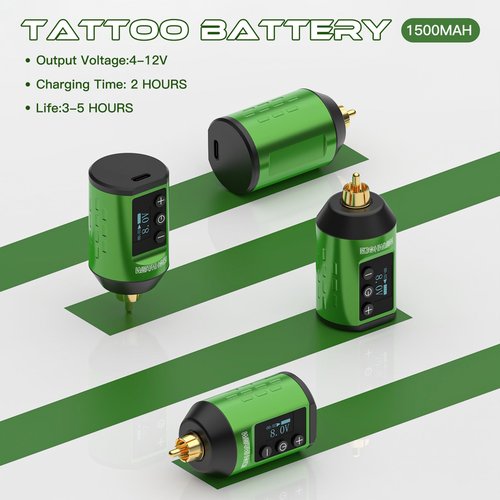 Wormhole Tattoo WTK258 Wireless Tattoo Gun Kit Professional Machine Kit Tattoo Pen Kit with 1500mAh Tattoo Battery Pack Tattoo Ink Tattoo Needles