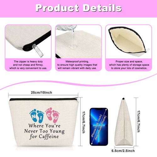 Thank You Gift for Nurse Midwife Women NICU Makeup Bag NICU Nurse Gifts Newborn Baby Nurse Cosmetic Bag Neonatal Nurse Gift Nursing Student NICU Preemie Nurse Gift Appreciation Thanksgiving Gift