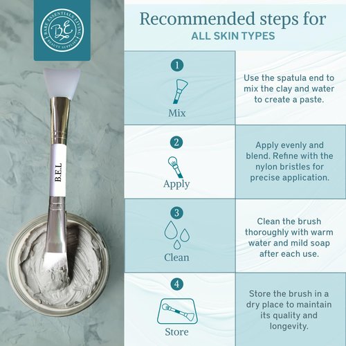 Bare Essentials Living - Clay Face Mask Brush (10 Pack, White) Dual Soft Silicone Face Mask Applicator Brush Tool, Great Facial Essentials, Moisturizer Applicator & Skincare Brush for Facials