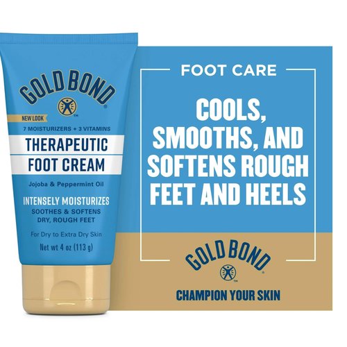 GOLD BOND Therapeutic Foot Cream, 4 Oz (4 Pack)