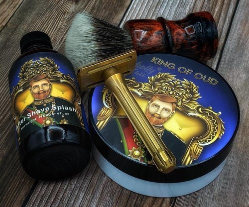 Wholly Kaw Shaving Soap | Luxury Dense, Rich & Creamy Lather Tallow Wet Shave Puck Notes of Bergamot Lemon Clary Sage Rose Pink Pepper Galbanum, Oud | Grooming and Skincare for Men 4 oz - King of Oud
