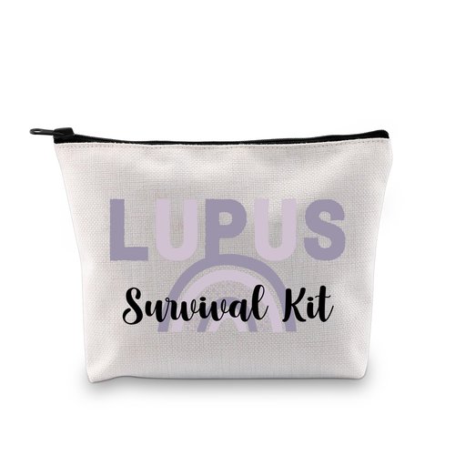 G2TUP Lupus Awareness Gift Lupus Survival Kit Makeup Bag Lupus Warrior Cosmetic Bag Lupus Support Gift Chronic Illness Gift (Lupus Survival Kit MB)
