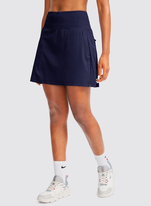 G Gradual Golf Skorts Skirts for Women with 5 Pockets Women's High Waisted Lightweight Athletic Skirt for Tennis Running (Navy, Medium)