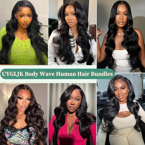 Body Wave Bundles Human Hair 18 Inch 14A Human Hair Bundles Real 100% Raw Unprocessed Brazilian Virgin Sew in Quick Weave Natural Black Deals Thick Hair Extensions
