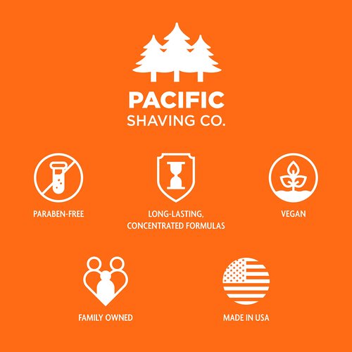 Pacific Shaving Company Caffeinated Aftershave, Men's Grooming Product - Antioxidant Daily Face Lotion + After Shave - Soothing Aloe & Spearmint Post Shave Balm for Sensitive Skin (3.4 Fl Oz, 3 Pack)