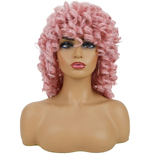 andromeda 2 Pcs Black Wig + Pink Wig