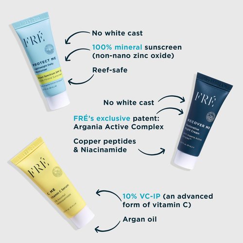 FRÉ Deluxe Mini Set – Travel-Size Clean Skincare Essentials with C ME Serum, Reef-Safe, Vegan, For Face & Body