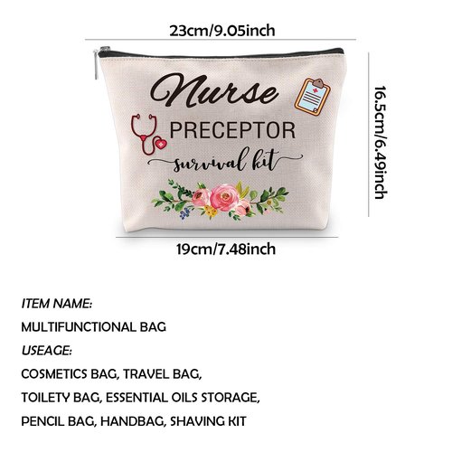 WCGXKO Nurse Preceptor Gift Nurse Preceptor Survival Kit Funny Cosmetics Bag Makeup Bag For Nursing Preceptor