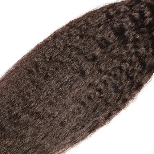 Yaki Straight Human Hair Bundles 26 Inch Kinky Straight Single Bundle #4 Chocolate Brown Human Hair Unprocessed Native Virgin Hair 100g Total 1 Extension Wet and Wavy Human Hair Extensions for Women