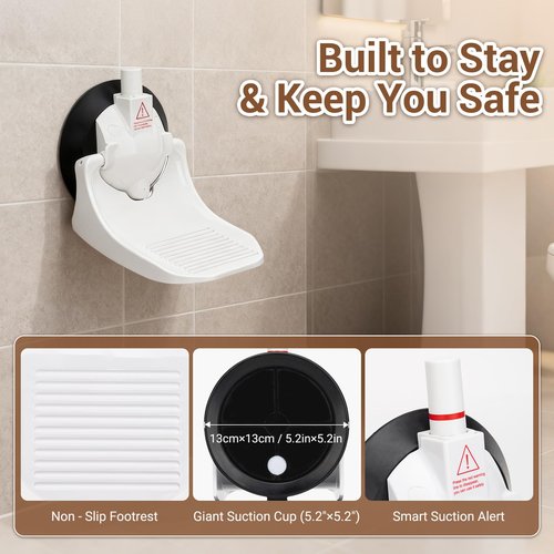 AquaLume Shower Foot Rest - Shower Foot Rest for Shaving Legs with Powerful Suction Cups, Perfect for Bathroom Shaving, Travel-Friendly, Easy to Install and Carry, Ideal for Women, RV, and Home Use