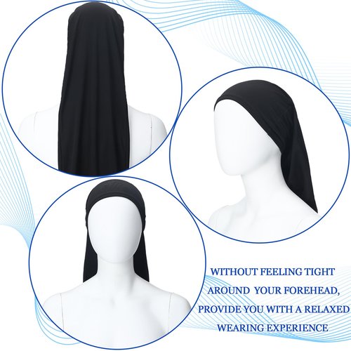 Twistover 2 Pcs Jumbo Dreadlock Cap Hair Dreads Head Wrap Loc Wraps for Dreads Hair Accessories for Men Women Sleeping(Black,Black,25 Inches)