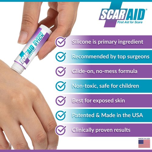 ScarAid Silicone Scar Gel Stick, Silicone Scar Gel Tape, & Silicone Scar Gel Strips