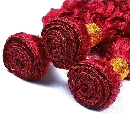 Red Bundles Human Hair Deep Wave Bundles 28 28 28 Inch Unprocessed Brazilian Virgin Remy Hair Wine Red 3 Bundle Burgundy Deep Wave Human Hair Extensions 50 Gram Per Bundle