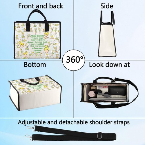 LEVLO Fairy Tale Cosmetic Make Up Bag Pixie Fans Inspired Gift You Are Braver Stronger Smarter Than You Think Makeup Zipper Pouch Bag For Women Girls (Always Tinker LT)