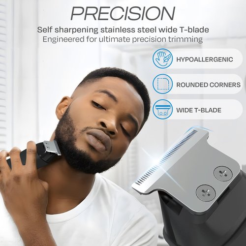 HUMMINGBIRD MK1 Compact Trimmer – Portable Electric Beard & Body Hair Trimmer for Men, Cordless USB-C Rechargeable, Face & Body Groomer, Travel Shaver, Travel Pouch, Great Gifts for Men, Dad, Husband