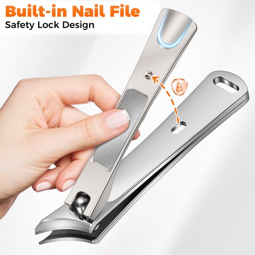 Nail Clippers for Men Thick Ingrown Nails, Heavy Duty Large Toe Nail Clippers for Thick Nails for Seniors with Wide Opening, Upgraded Slanted Curved Ingrown Toenail Clippers
