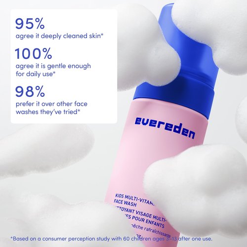 Evereden Kids Face Wash: Cool Peach, 1.7 oz. & Kids Lip Balm, 0.13 oz | Clean and Non-Toxic Products | Multi-Vitamin Skin Care for Toddlers