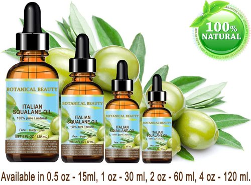 Botanical Beauty SQUALANE Italian. 100% Pure/Natural/Undiluted Oil. 100% Ultra-Pure Moisturizer for Face, Body & Hair. Reliable 24/7 skincare protection. 4 fl.oz- 120 ml