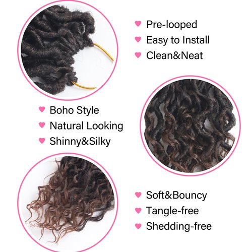 Sosihua Goddess locs crochet hair, 9 packs soft boho faux locs with curly ends bohemian crochet dreads for black women(18Inch,#T30)