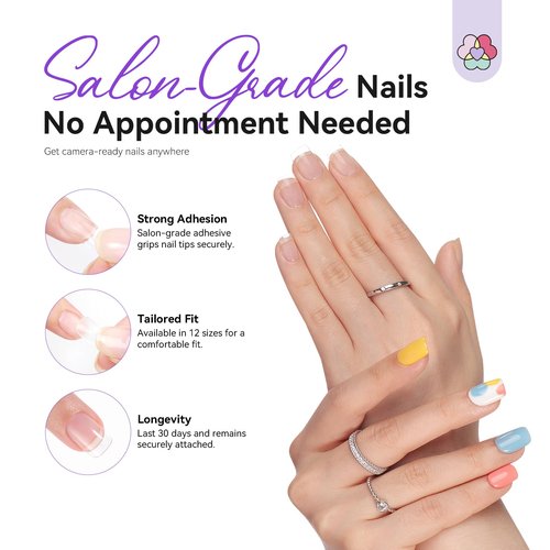 SAVILAND Advanced Gel Nail Kit: 500 Pcs Extra Short Square Nail Tips with Drill Salon Grade 30-Day Strong Hold Gel Nail Tips 12 Sizes Fake Nails with Glue & Nail Lamp Complete DIY At Home Nail Kit