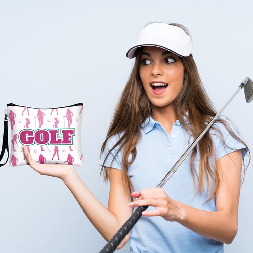 Shinylin 18 Pieces Golf Gift for Women Golfers Cosmetic Bags 9 Styles Makeup Bag Bulk Zipper Pouch Travel Toiletry Bags Purses Organizer Case for Ladies Girls Golfers Lover Player Accessories